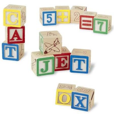 set cuburi din lemn alfabet
