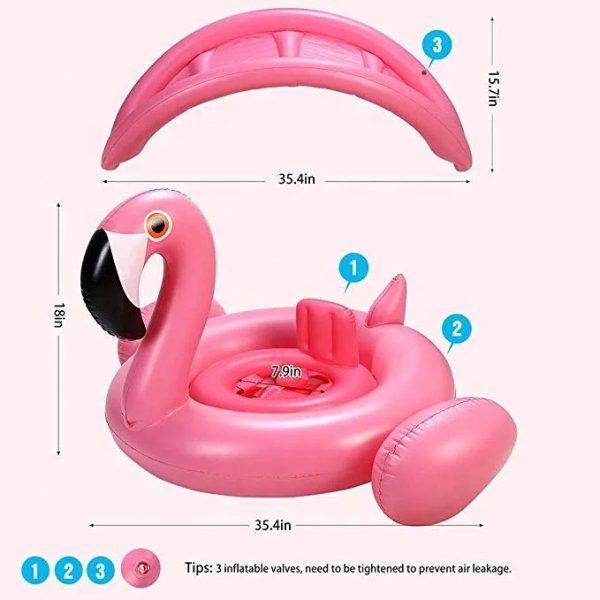 colac cu protectie solara pentru copii flamingo 3